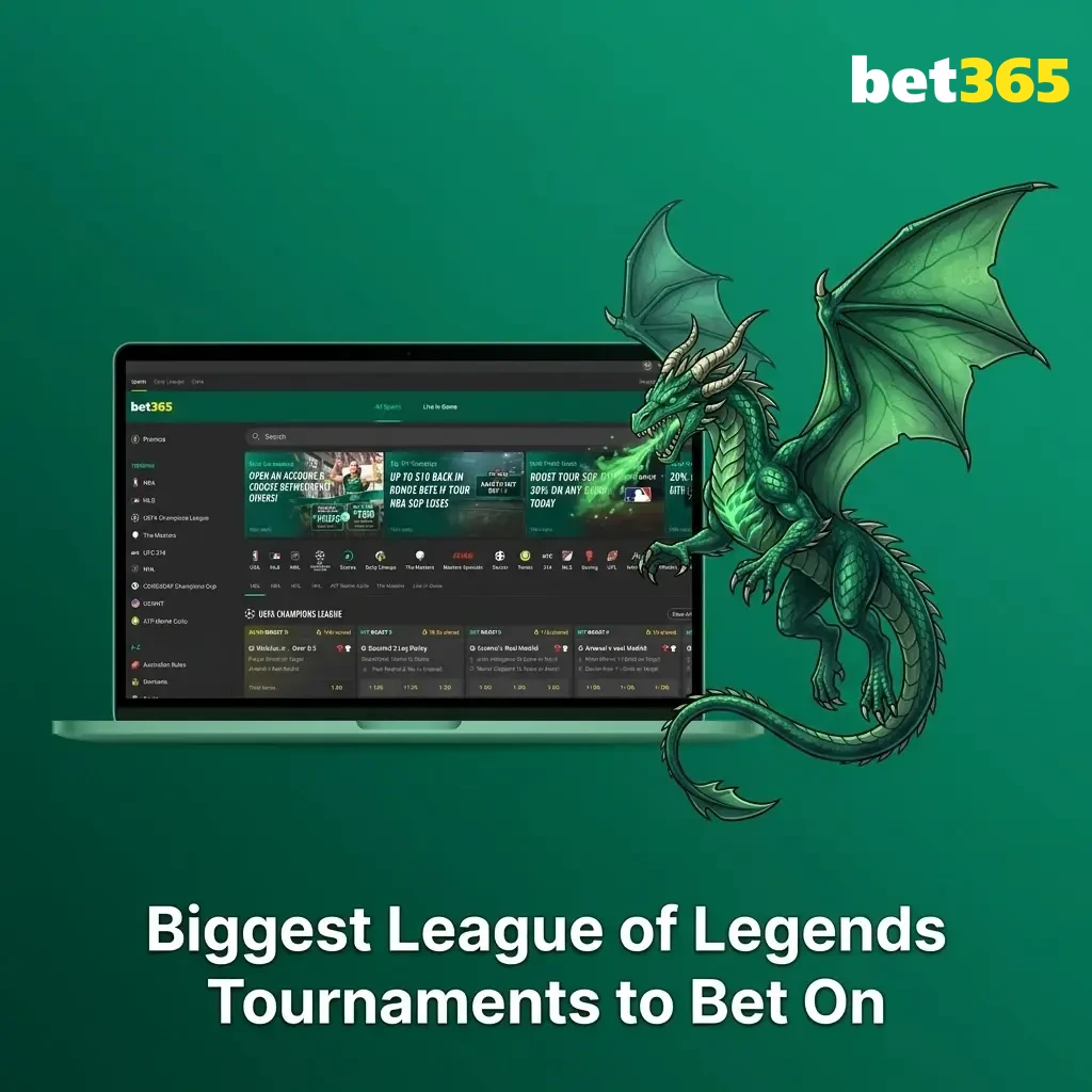 League of Legends major tournaments including Worlds, MSI, LCK, LPL and LEC available to bet on at Bet365