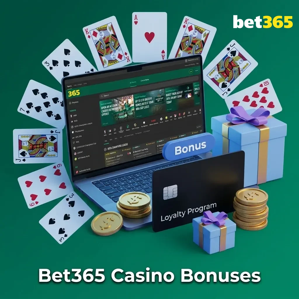 Bet365 Casino Bonuses including slots welcome bonus, live casino cashback, and lottery prize draw promotions for players