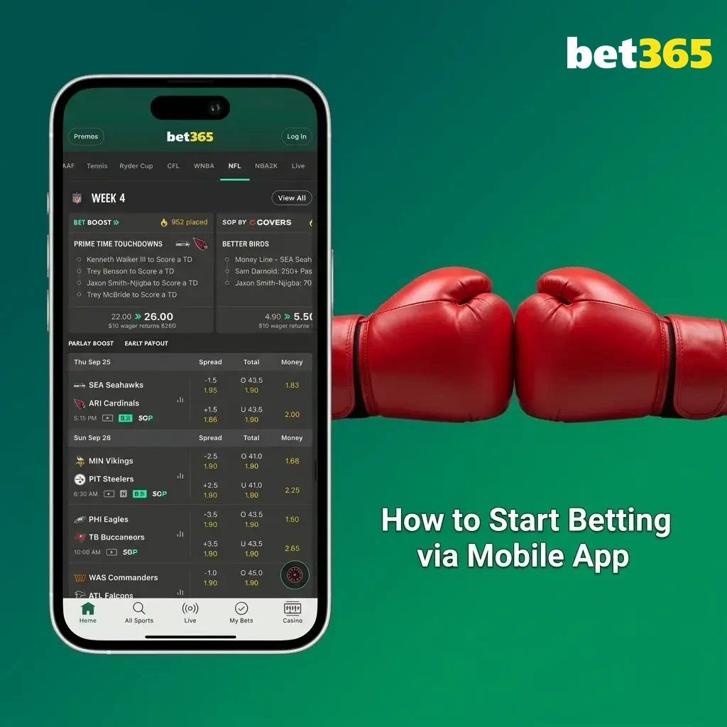 Bet365 mobile app interface showing step-by-step betting process with bet slip and place bet confirmation screen