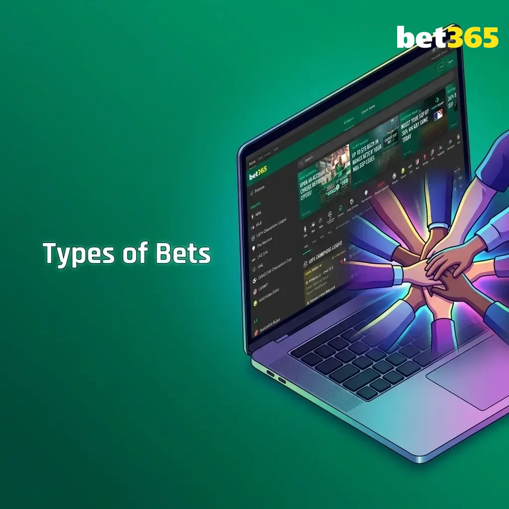 Diagram showing three bet types: Single, Express Accumulator, and System bets explained for online wagering