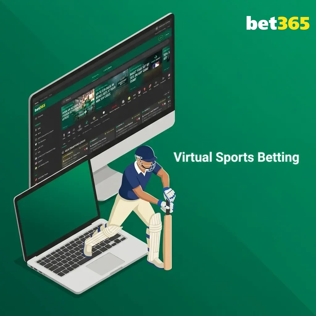 Virtual sports betting on Bet365 featuring football, horse racing, basketball and tennis simulations with fast results