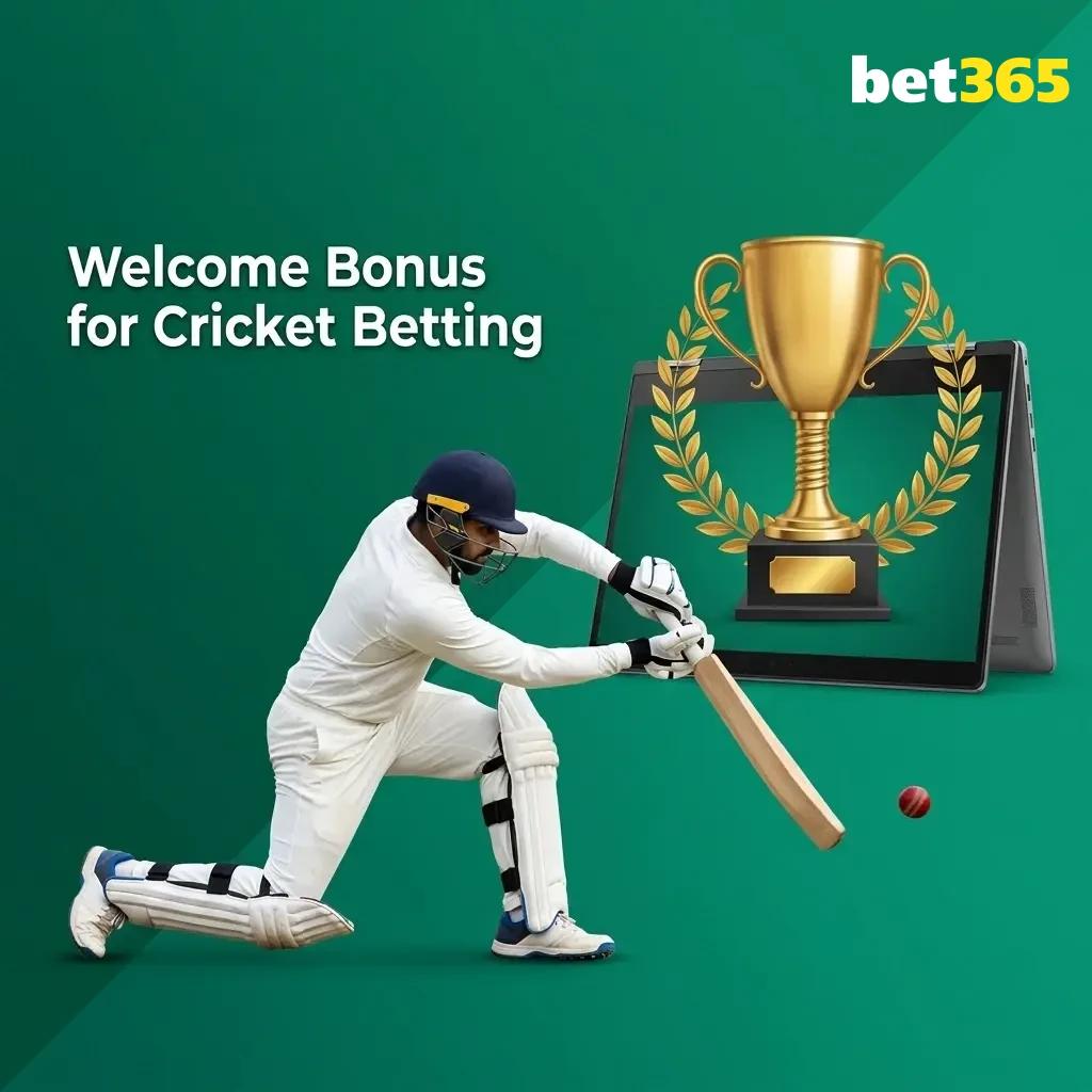 Bet365 welcome bonus 15% up to ₹4,000 on first deposit for cricket betting with promo code CRICKET