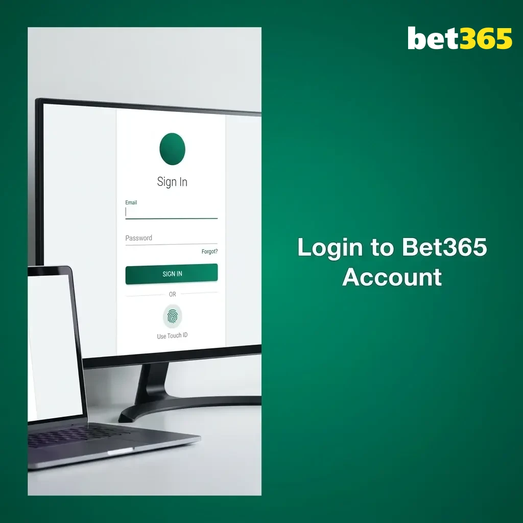 Step-by-step guide showing how to login to Bet365 account using username, password, and the login button on the website