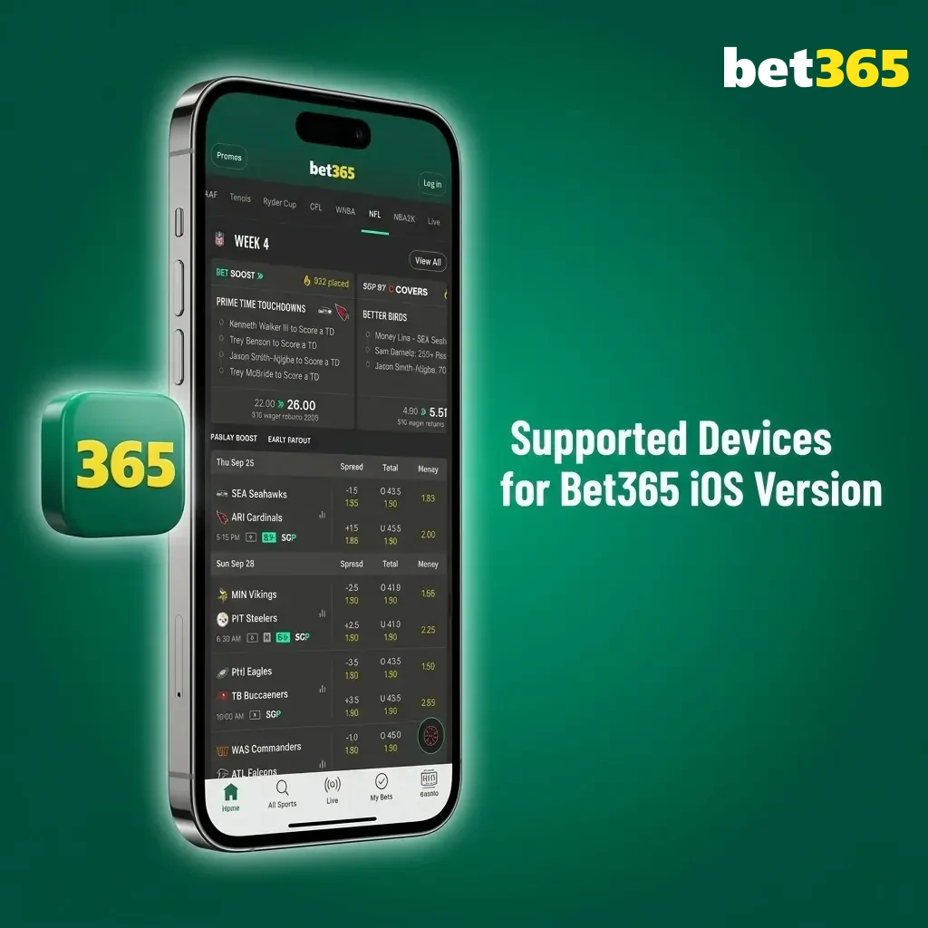 Apple devices supported by Bet365 iOS PWA app including iPhone 16, 15, 14, 13, 12, SE and iPad models on iOS 14+